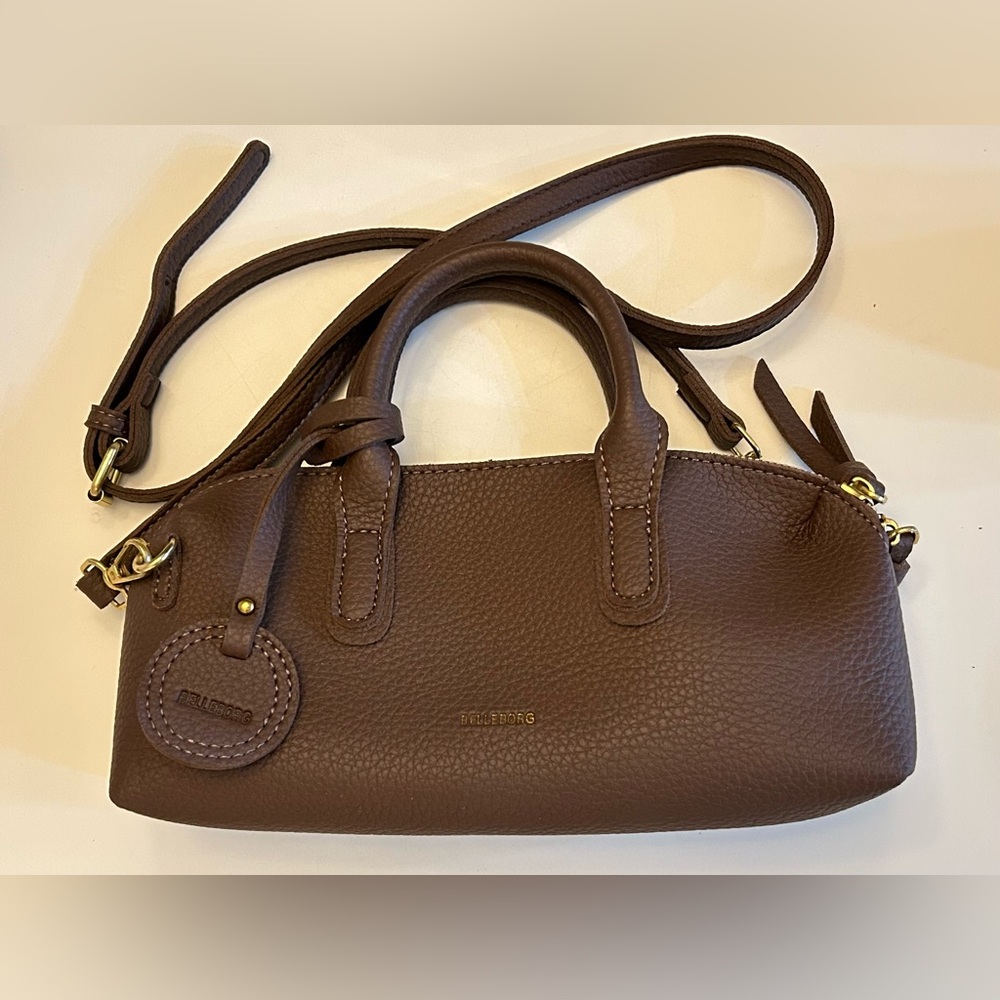 Brown Pebbled Leather Crossbody Bag